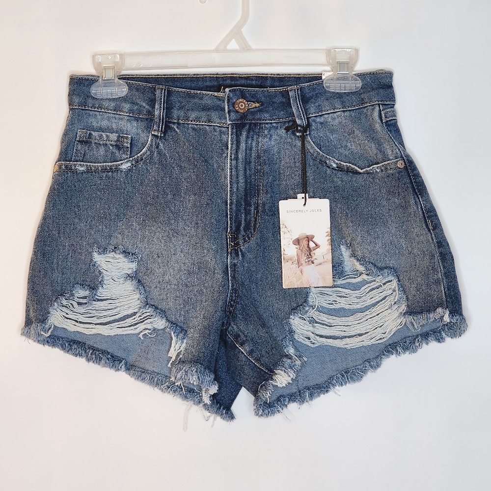 Distressed denim cutoff shorts Super High Rise size 1/25